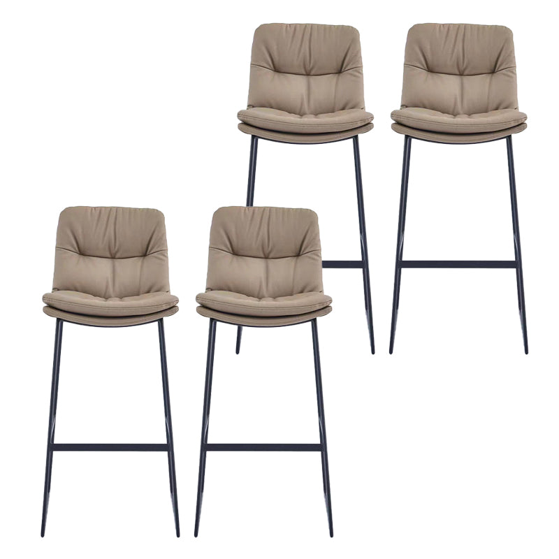 Glam Metal Counter Height Stool with Cushion Bar Stool for Indoor Light Gray 4 Piece Set Clearhalo 'Bar Furniture' 'Bar Stools' 'bar_stools' 'furn' 'furn_bar_stools' 'Furniture' 'Kitchen & Dining Furniture' 6406748