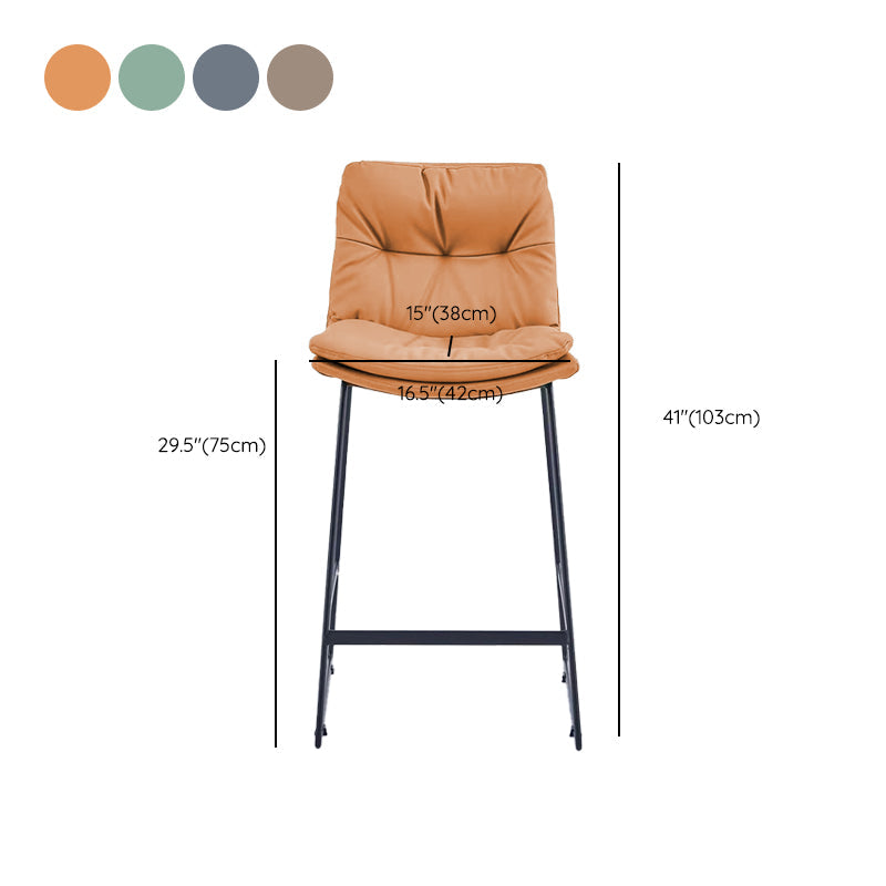 Glam Metal Counter Height Stool with Cushion Bar Stool for Indoor Clearhalo 'Bar Furniture' 'Bar Stools' 'bar_stools' 'furn' 'furn_bar_stools' 'Furniture' 'Kitchen & Dining Furniture' 6406751