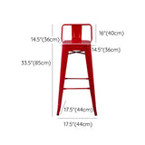 Industrial Style Iron Counter Stool Cafe Bar Stool with Metal Seat