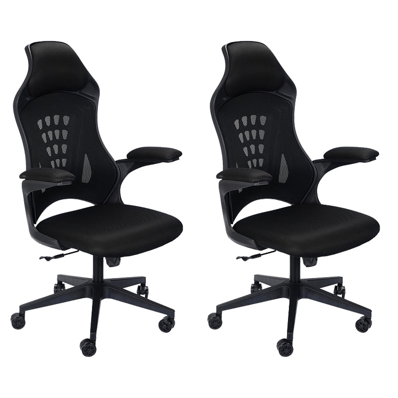 Modern Desk Chair Mesh Conference Chair High Back Chair in Black Clearhalo 'furn' 'furn_office_chair' 'Furniture' 'Office Chairs' 'Office Furniture' 'office_chair' 6406897