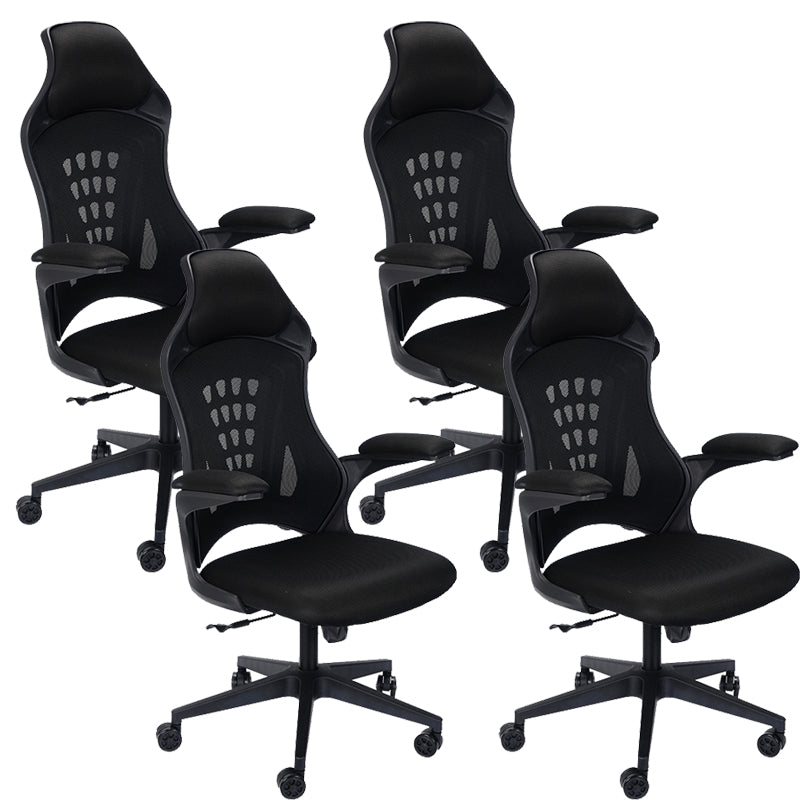 Modern Desk Chair Mesh Conference Chair High Back Chair in Black Clearhalo 'furn' 'furn_office_chair' 'Furniture' 'Office Chairs' 'Office Furniture' 'office_chair' 6406899
