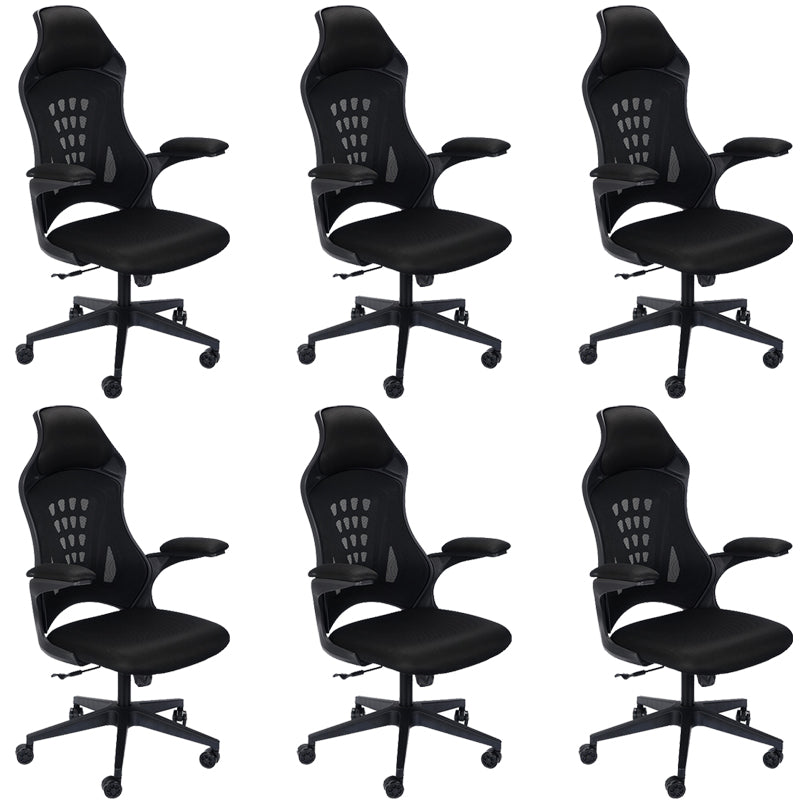 Modern Desk Chair Mesh Conference Chair High Back Chair in Black Clearhalo 'furn' 'furn_office_chair' 'Furniture' 'Office Chairs' 'Office Furniture' 'office_chair' 6406901