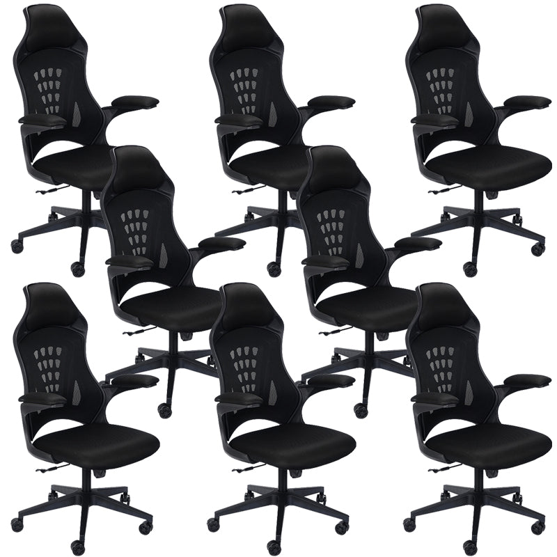 Modern Desk Chair Mesh Conference Chair High Back Chair in Black Clearhalo 'furn' 'furn_office_chair' 'Furniture' 'Office Chairs' 'Office Furniture' 'office_chair' 6406903