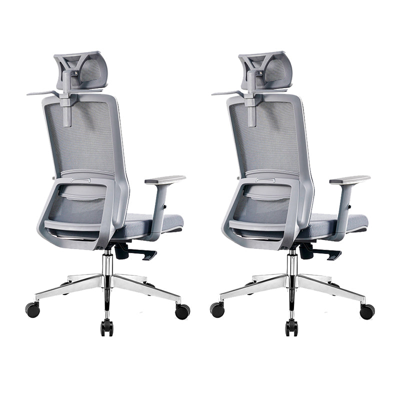 Contemporary Adjustable Arms Office Chair Gray Back Mesh Chair 2 Piece Set Clearhalo 'furn' 'furn_office_chair' 'Furniture' 'Office Chairs' 'Office Furniture' 'office_chair' 6406940