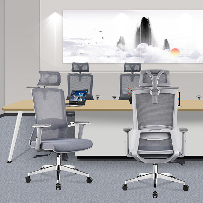Contemporary Adjustable Arms Office Chair Gray Back Mesh Chair Clearhalo 'furn' 'furn_office_chair' 'Furniture' 'Office Chairs' 'Office Furniture' 'office_chair' 6406941