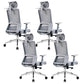 Contemporary Adjustable Arms Office Chair Gray Back Mesh Chair 4 Piece Set Clearhalo 'furn' 'furn_office_chair' 'Furniture' 'Office Chairs' 'Office Furniture' 'office_chair' 6406942