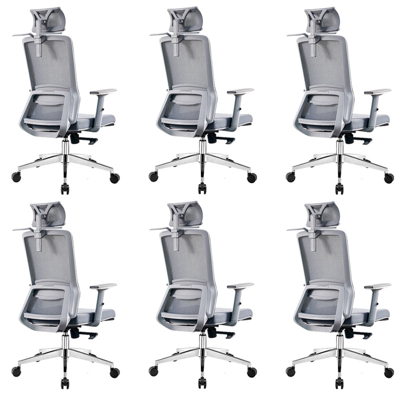 Contemporary Adjustable Arms Office Chair Gray Back Mesh Chair 6 Piece Set Clearhalo 'furn' 'furn_office_chair' 'Furniture' 'Office Chairs' 'Office Furniture' 'office_chair' 6406944