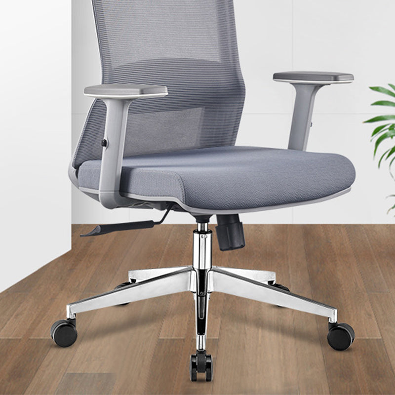 Contemporary Adjustable Arms Office Chair Gray Back Mesh Chair Clearhalo 'furn' 'furn_office_chair' 'Furniture' 'Office Chairs' 'Office Furniture' 'office_chair' 6406945