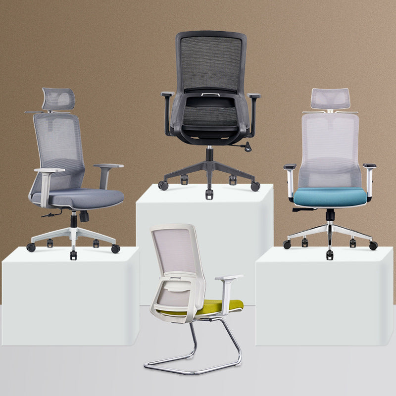 Contemporary Adjustable Arms Office Chair Gray Back Mesh Chair Clearhalo 'furn' 'furn_office_chair' 'Furniture' 'Office Chairs' 'Office Furniture' 'office_chair' 6406949