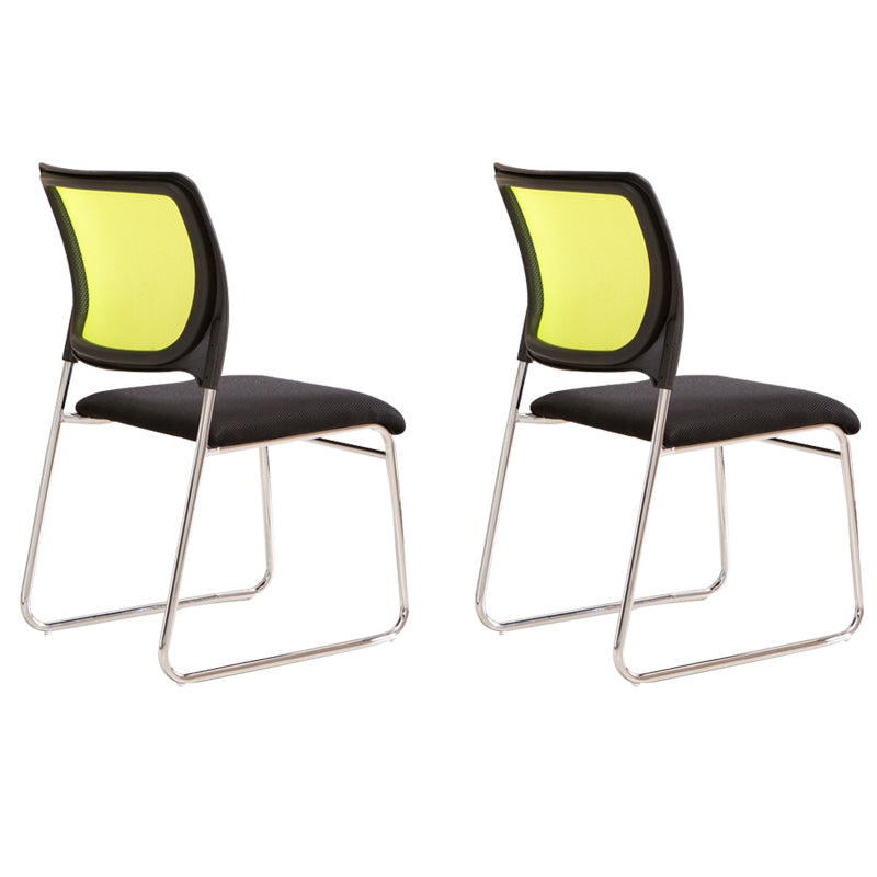 Modern Desk Chair Mesh Armless Conference Chair Mid-Back Chair 2 Piece Set Clearhalo 'furn' 'furn_office_chair' 'Furniture' 'Office Chairs' 'Office Furniture' 'office_chair' 6406964