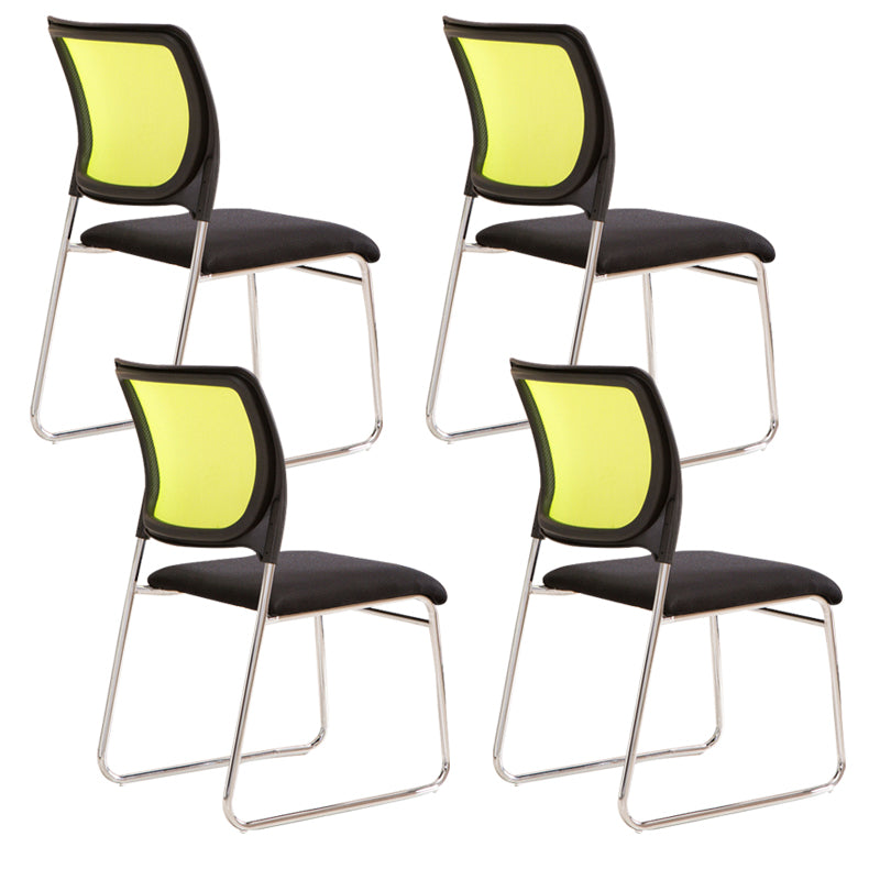 Modern Desk Chair Mesh Armless Conference Chair Mid-Back Chair 4 Piece Set Clearhalo 'furn' 'furn_office_chair' 'Furniture' 'Office Chairs' 'Office Furniture' 'office_chair' 6406965