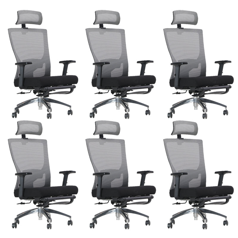 Modern Desk Chair Mesh Swivel Conference Chair High-Back Chair with Wheels 6 Piece Set Clearhalo 'furn' 'furn_office_chair' 'Furniture' 'Office Chairs' 'Office Furniture' 'office_chair' 6406978