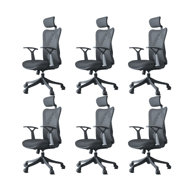 Office High Back Executive Chair Modern Adjustable Arms Ergonomic Mesh Task Chair 6 Piece Set Clearhalo 'furn' 'furn_office_chair' 'Furniture' 'Office Chairs' 'Office Furniture' 'office_chair' 6406988