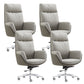 26" Wide Contemporary Managers Chair Leather Executive Chair Grey 4 Piece Set Clearhalo 'furn' 'furn_office_chair' 'Furniture' 'Office Chairs' 'Office Furniture' 'office_chair' 6407003