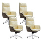26" Wide Contemporary Managers Chair Leather Executive Chair Yellow 4 Piece Set Clearhalo 'furn' 'furn_office_chair' 'Furniture' 'Office Chairs' 'Office Furniture' 'office_chair' 6407012