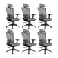 Office Ergonomic Mesh Task Chair Modern Adjustable Arms Swivel Chair Grey 6 Piece Set Clearhalo 'furn' 'furn_office_chair' 'Furniture' 'Office Chairs' 'Office Furniture' 'office_chair' 6407046