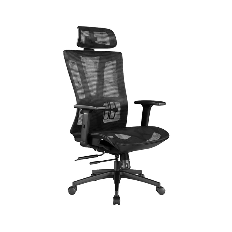 Office Ergonomic Mesh Task Chair Modern Adjustable Arms Swivel Chair Black 1 Piece Clearhalo 'furn' 'furn_office_chair' 'Furniture' 'Office Chairs' 'Office Furniture' 'office_chair' 6407050