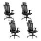 Office Ergonomic Mesh Task Chair Modern Adjustable Arms Swivel Chair Black 4 Piece Set Clearhalo 'furn' 'furn_office_chair' 'Furniture' 'Office Chairs' 'Office Furniture' 'office_chair' 6407053