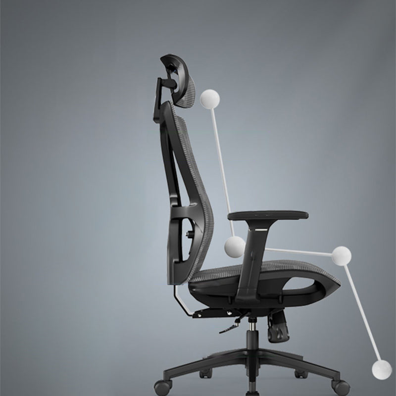 Office Ergonomic Mesh Task Chair Modern Adjustable Arms Swivel Chair Clearhalo 'furn' 'furn_office_chair' 'Furniture' 'Office Chairs' 'Office Furniture' 'office_chair' 6407058