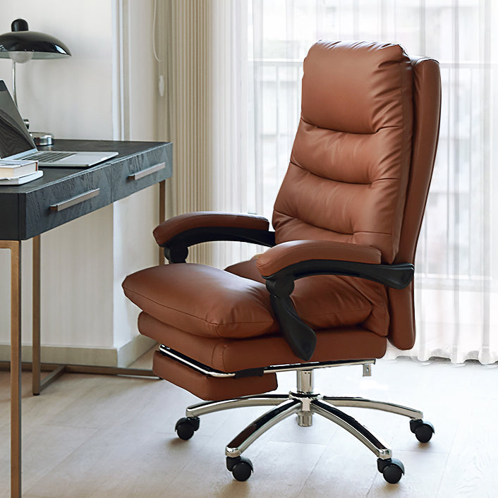 Silla ejecutiva acolchada ajustable con brazos, silla moderna con respaldo alto para gerentes