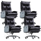 Contemporary Desk Chair Leather Executive Chair High-Back Chair with Wheels Black 4 Piece Set Clearhalo 'furn' 'furn_office_chair' 'Furniture' 'Office Chairs' 'Office Furniture' 'office_chair' 6407090