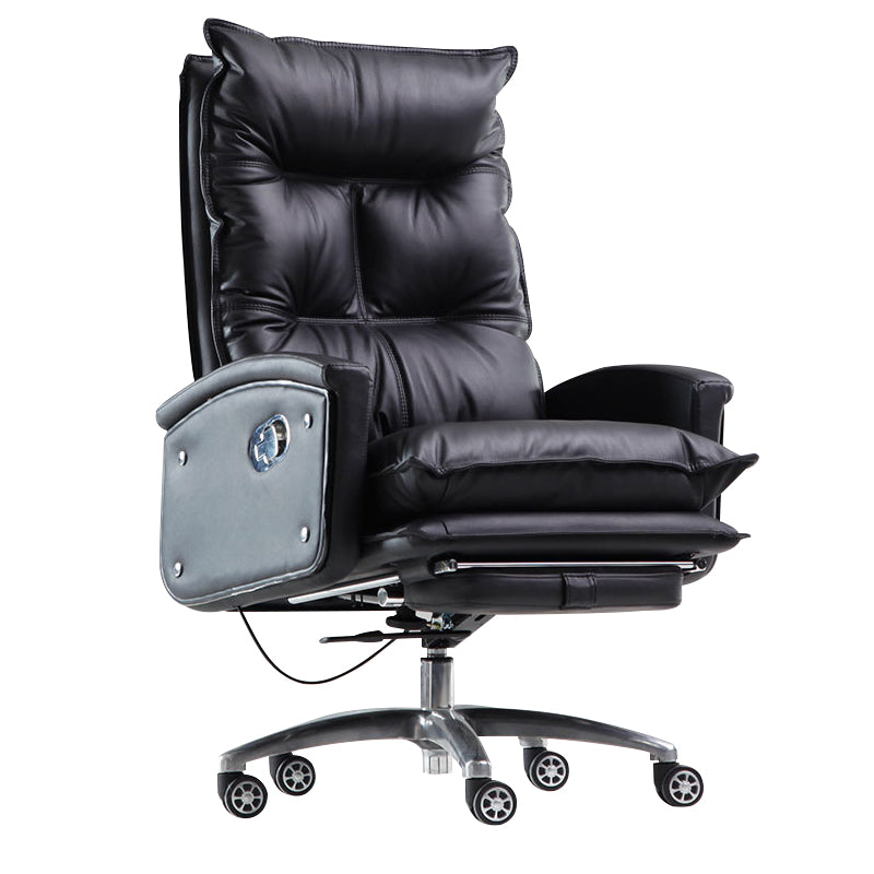 Contemporary Desk Chair Leather Executive Chair High-Back Chair with Wheels Clearhalo 'furn' 'furn_office_chair' 'Furniture' 'Office Chairs' 'Office Furniture' 'office_chair' 6407093