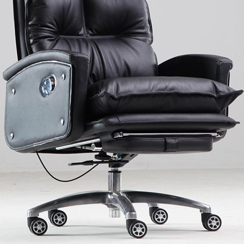 Contemporary Desk Chair Leather Executive Chair High-Back Chair with Wheels Clearhalo 'furn' 'furn_office_chair' 'Furniture' 'Office Chairs' 'Office Furniture' 'office_chair' 6407095