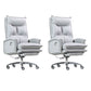 Contemporary Desk Chair Leather Executive Chair High-Back Chair with Wheels Grey 2 Piece Set Clearhalo 'furn' 'furn_office_chair' 'Furniture' 'Office Chairs' 'Office Furniture' 'office_chair' 6407097