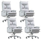 Contemporary Desk Chair Leather Executive Chair High-Back Chair with Wheels Grey 4 Piece Set Clearhalo 'furn' 'furn_office_chair' 'Furniture' 'Office Chairs' 'Office Furniture' 'office_chair' 6407098
