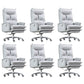 Contemporary Desk Chair Leather Executive Chair High-Back Chair with Wheels Grey 6 Piece Set Clearhalo 'furn' 'furn_office_chair' 'Furniture' 'Office Chairs' 'Office Furniture' 'office_chair' 6407099