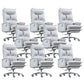 Contemporary Desk Chair Leather Executive Chair High-Back Chair with Wheels Grey 8 Piece Set Clearhalo 'furn' 'furn_office_chair' 'Furniture' 'Office Chairs' 'Office Furniture' 'office_chair' 6407100