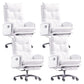 Contemporary Desk Chair Leather Executive Chair High-Back Chair with Wheels White 4 Piece Set Clearhalo 'furn' 'furn_office_chair' 'Furniture' 'Office Chairs' 'Office Furniture' 'office_chair' 6407103