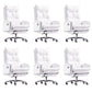 Contemporary Desk Chair Leather Executive Chair High-Back Chair with Wheels White 6 Piece Set Clearhalo 'furn' 'furn_office_chair' 'Furniture' 'Office Chairs' 'Office Furniture' 'office_chair' 6407104