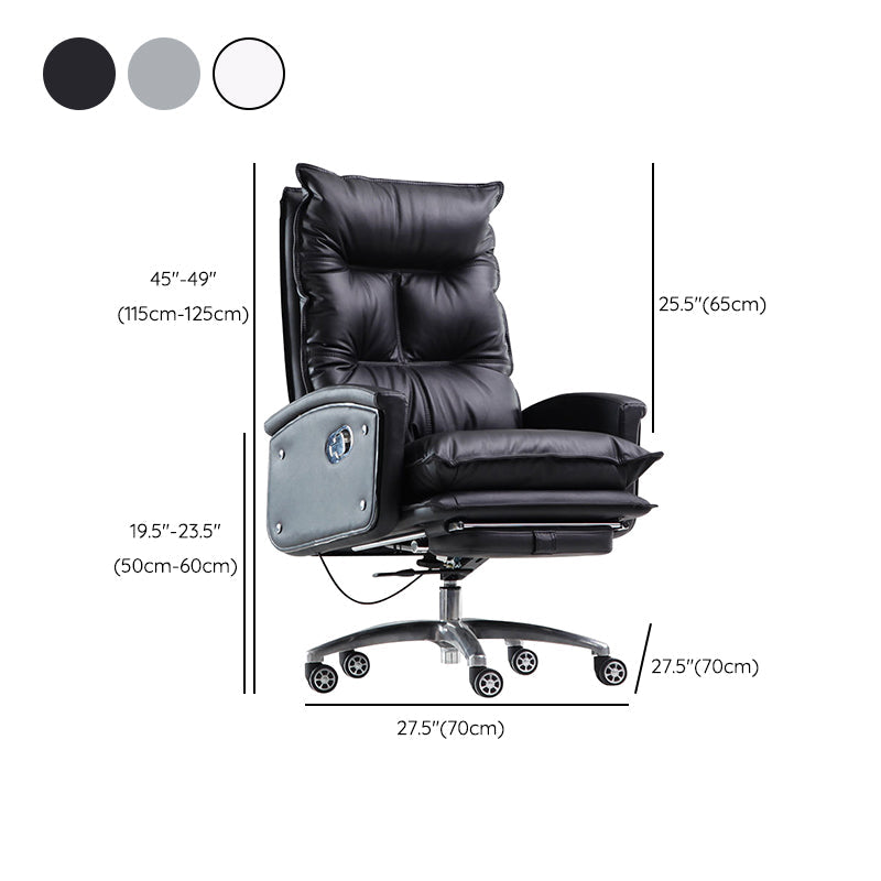 Contemporary Desk Chair Leather Executive Chair High-Back Chair with Wheels Clearhalo 'furn' 'furn_office_chair' 'Furniture' 'Office Chairs' 'Office Furniture' 'office_chair' 6407106