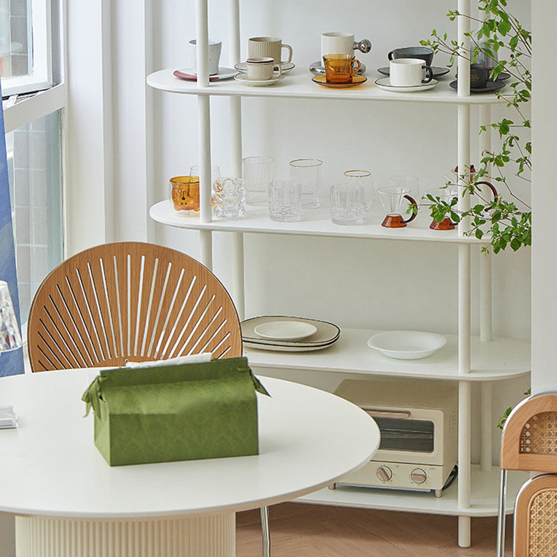 Modern White Solid Wooden Bookcase Open Shelf Bookshelf for Bedroom