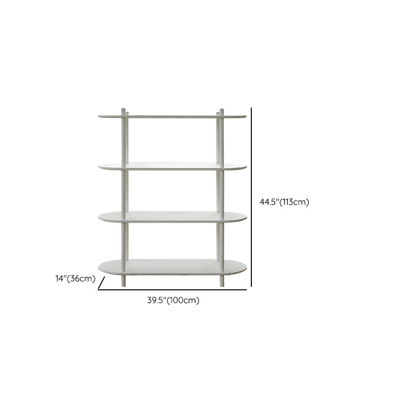 Modern White Solid Wooden Bookcase Open Shelf Bookshelf for Bedroom