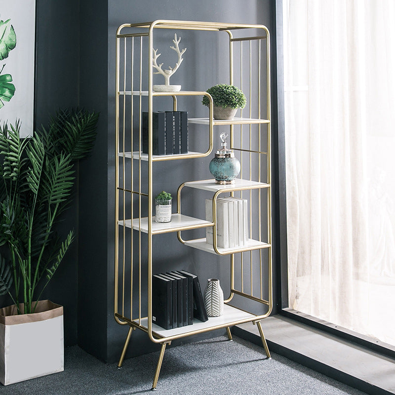 Modern Metal Bookshelf Etagere Open Shelf Bookcase with Shelves 31.5"L x 13.8"W x 70.9"H Clearhalo 'Bookcases' 'furn' 'furn_bookcases' 'Furniture' 'Office Furniture' 6407887