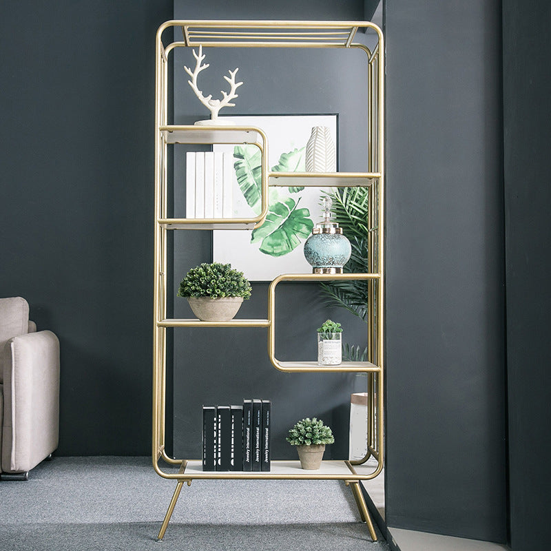 Modern Metal Bookshelf Etagere Open Shelf Bookcase with Shelves 39.4"L x 13.8"W x 70.9"H Clearhalo 'Bookcases' 'furn' 'furn_bookcases' 'Furniture' 'Office Furniture' 6407888