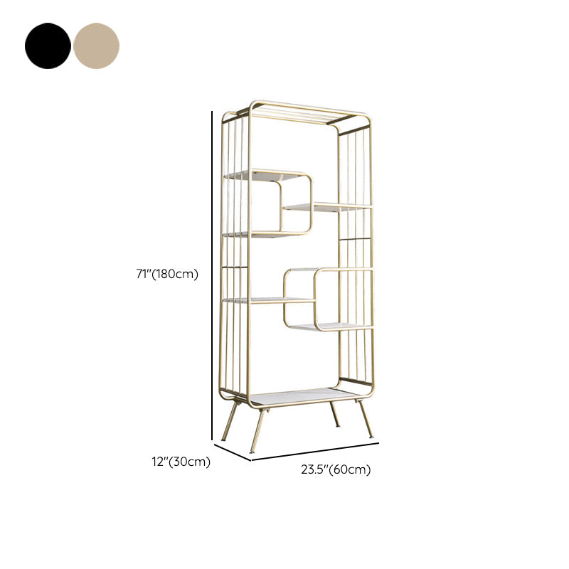 Modern Metal Bookshelf Etagere Open Shelf Bookcase with Shelves Clearhalo 'Bookcases' 'furn' 'furn_bookcases' 'Furniture' 'Office Furniture' 6407899