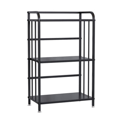 Contemporary Metal Bookshelf Black Etagere Shelf Bookcase for Study Room