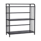 Contemporary Metal Bookshelf Black Etagere Shelf Bookcase for Study Room