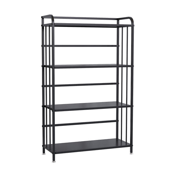 Contemporary Metal Bookshelf Black Etagere Shelf Bookcase for Study Room