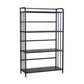 Contemporary Metal Bookshelf Black Etagere Shelf Bookcase for Study Room