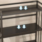 Contemporary Metal Bookshelf Black Etagere Shelf Bookcase for Study Room