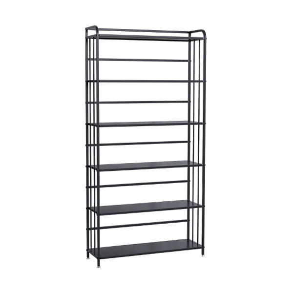 Contemporary Metal Bookshelf Black Etagere Shelf Bookcase for Study Room