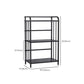 Contemporary Metal Bookshelf Black Etagere Shelf Bookcase for Study Room
