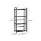 Contemporary Metal Bookshelf Black Etagere Shelf Bookcase for Study Room
