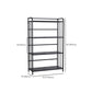 Contemporary Metal Bookshelf Black Etagere Shelf Bookcase for Study Room
