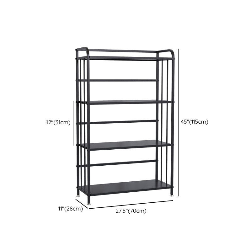 Contemporary Metal Bookshelf Black Etagere Shelf Bookcase for Study Room