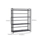 Contemporary Metal Bookshelf Black Etagere Shelf Bookcase for Study Room